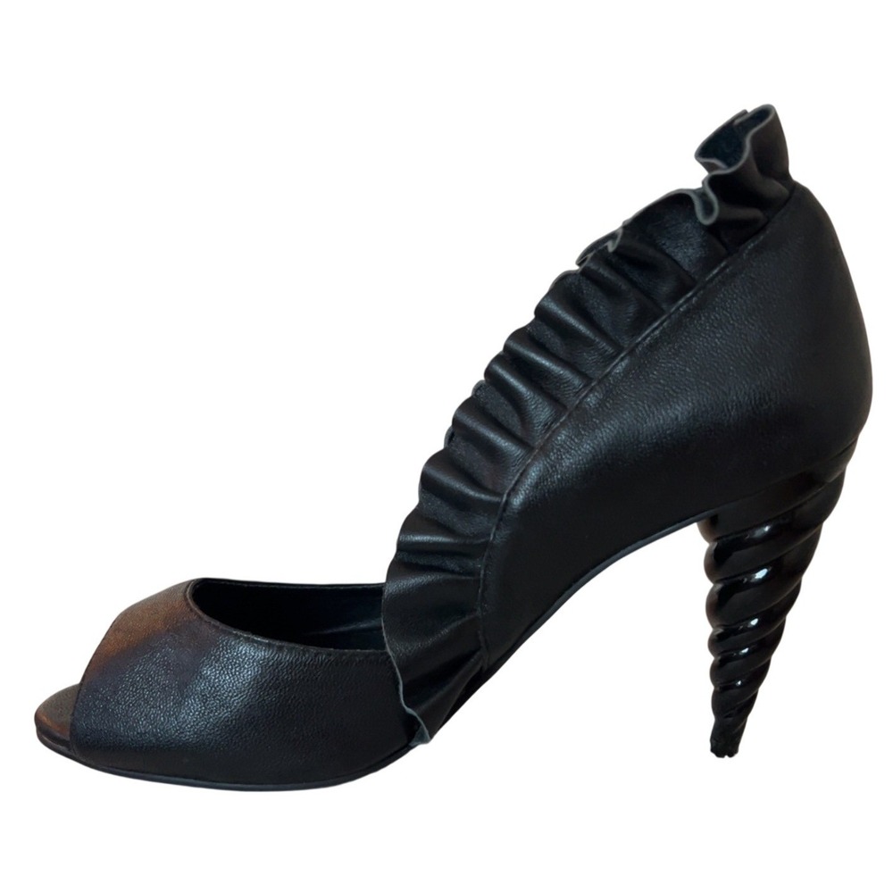 Jeffrey Campbell Michelle Unicorn Peep Toe Heels Leather SZ: 7M - Picture 6 of 11